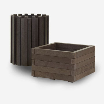 plastic wood litter bin and planter