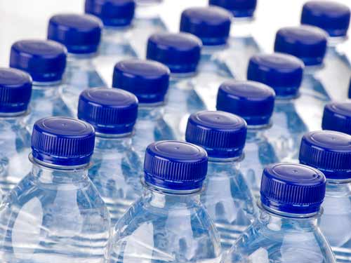 plastic bottles lined up
