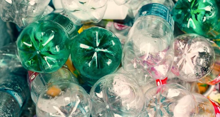 stack of empty plastic bottle waste